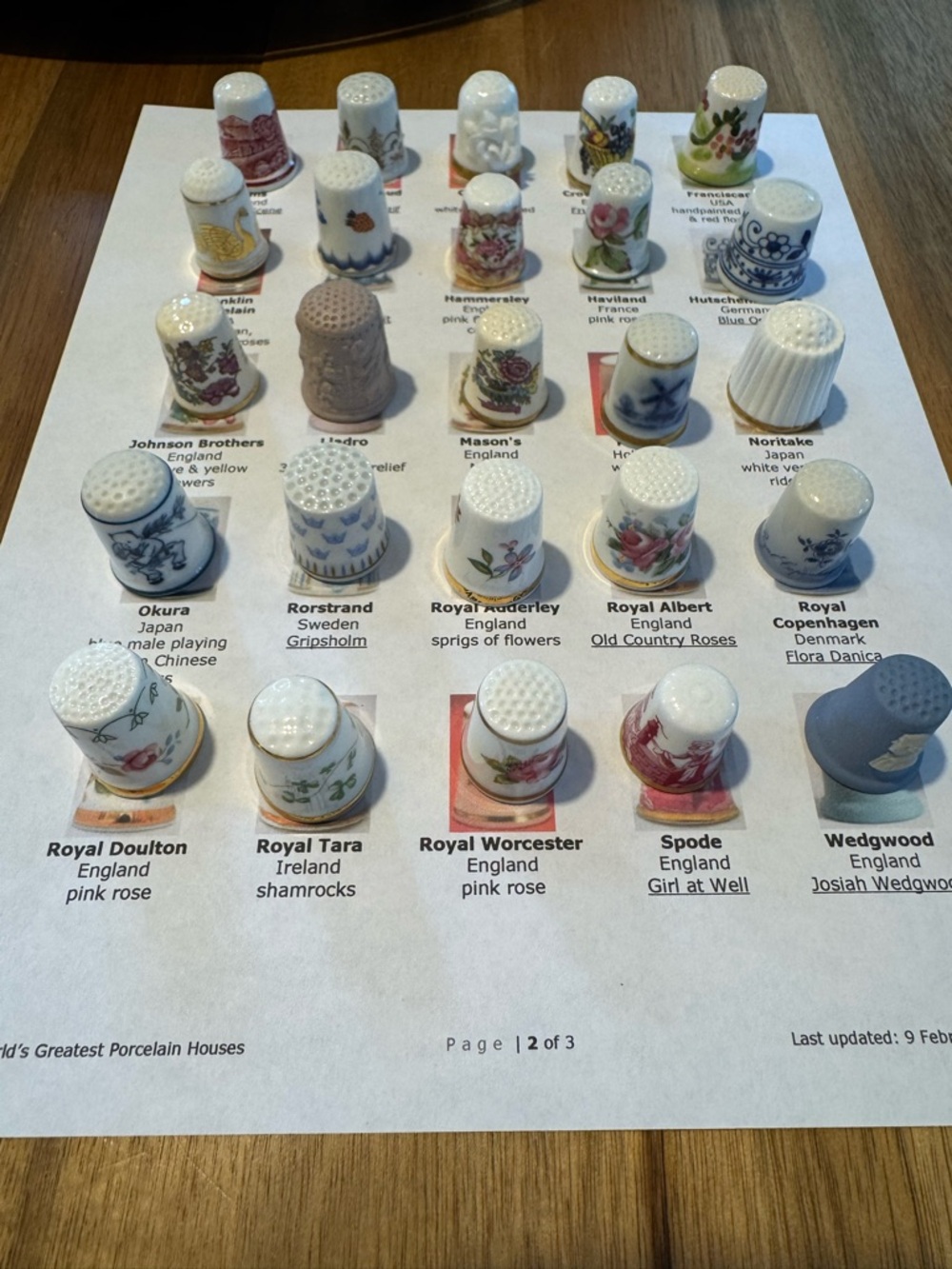 Franklin Mint Thimbles Of The World's Great Porcelain Houses Set of 25 Complete